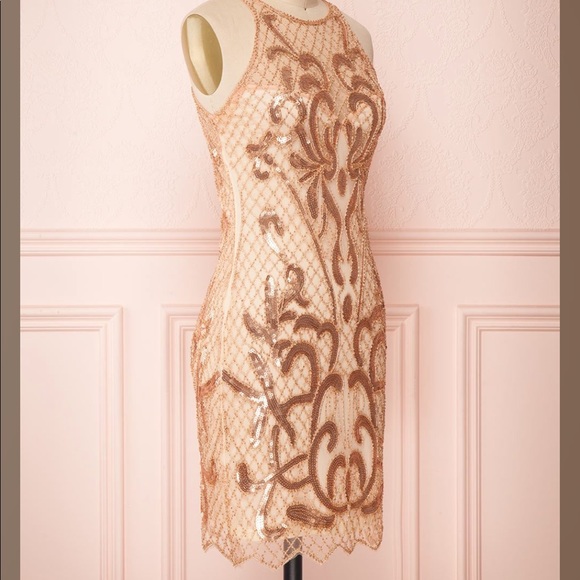 Gorgeous Brand New Evening Dress- Rose Gold - Picture 3 of 6